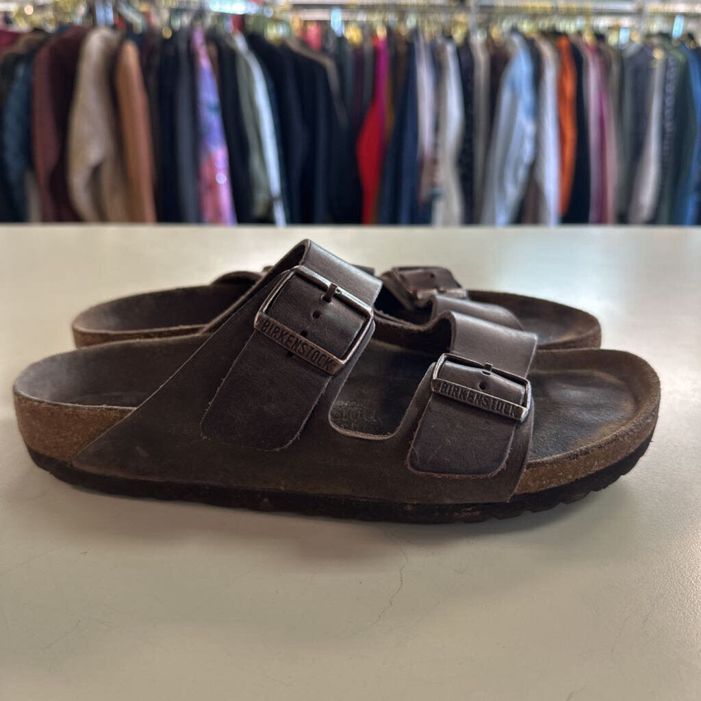 Birkenstock Brown Leather Double Strap Arizona Sandals 39