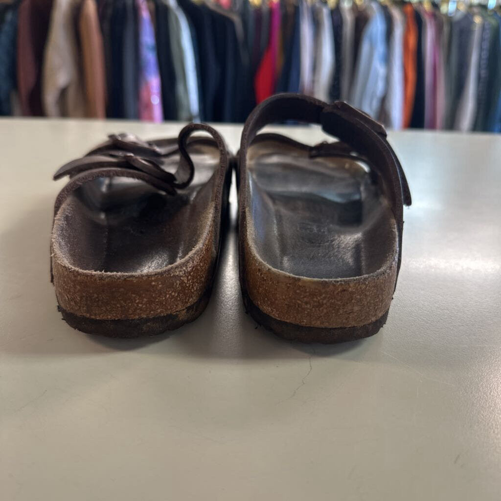 Birkenstock Brown Leather Double Strap Arizona Sandals 39