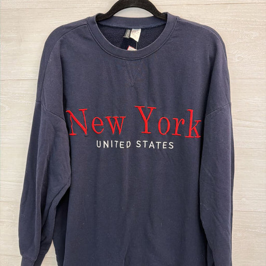 Navy New York Long Sleeve Pullover 12