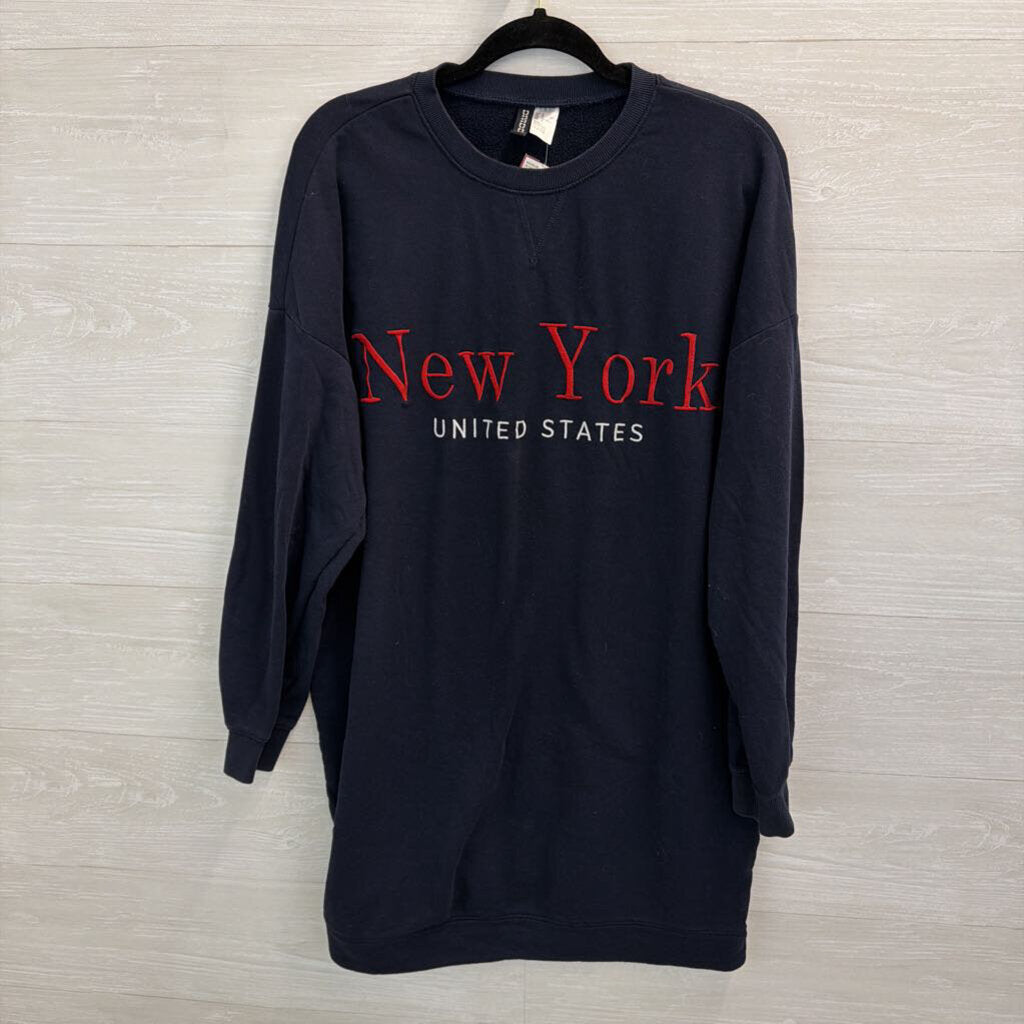 Navy New York Long Sleeve Pullover 12