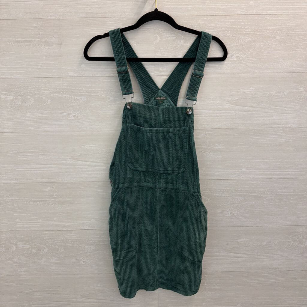 Green Corduroy Overall Dress Small