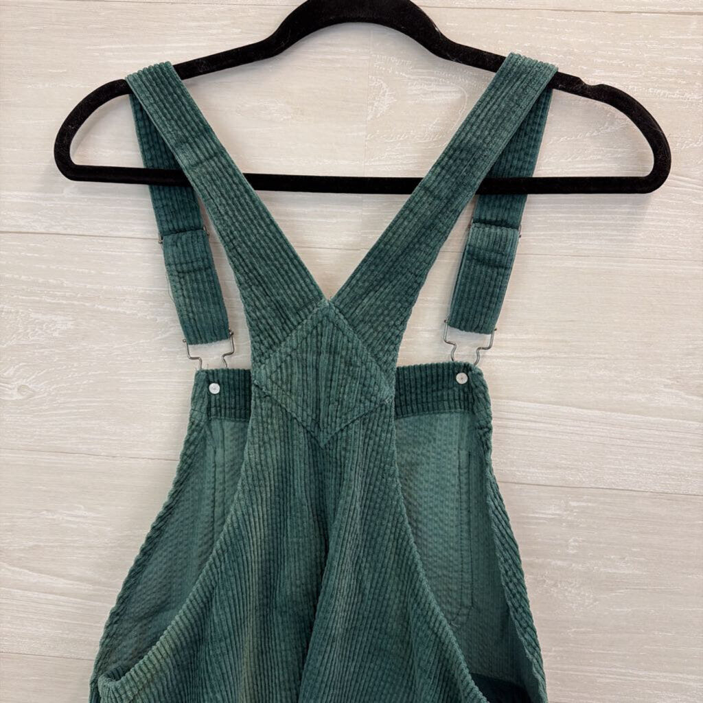 Green Corduroy Overall Dress Small