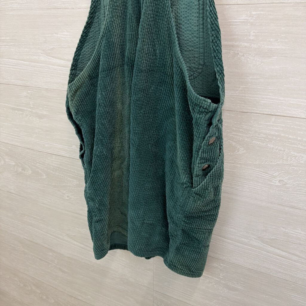 Green Corduroy Overall Dress Small