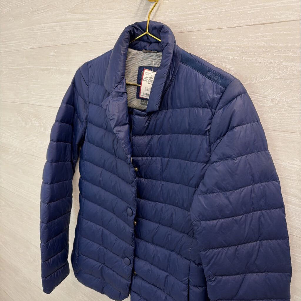 Geox Navy Puffer Snap Front Jacket 6