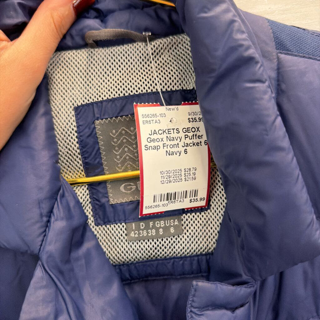 Geox Navy Puffer Snap Front Jacket 6