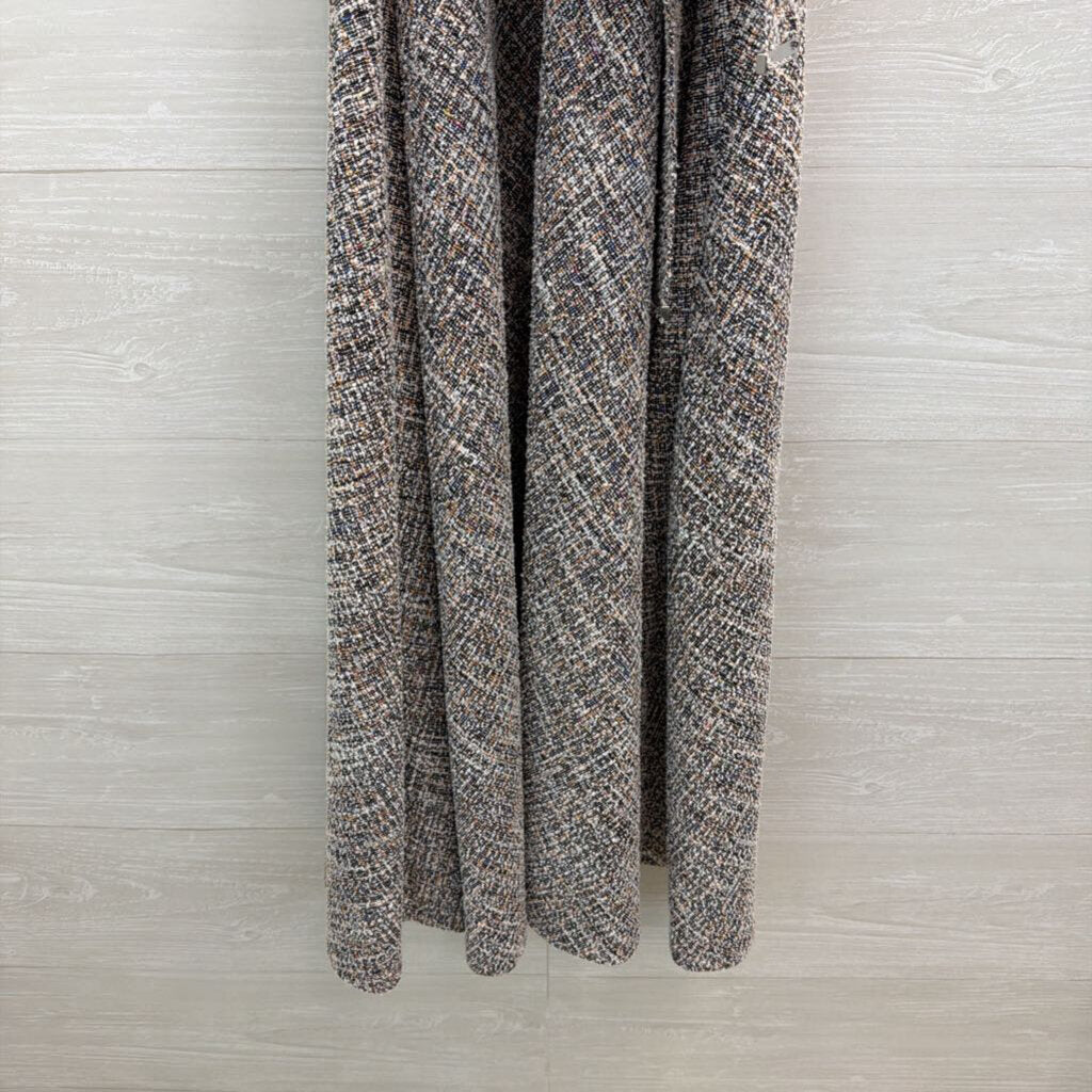 Calvin Klein Black/ White/ Multi Tweed Midi Tie Waist Dress 16