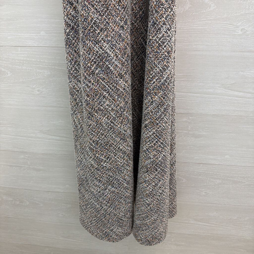 Calvin Klein Black/ White/ Multi Tweed Midi Tie Waist Dress 16