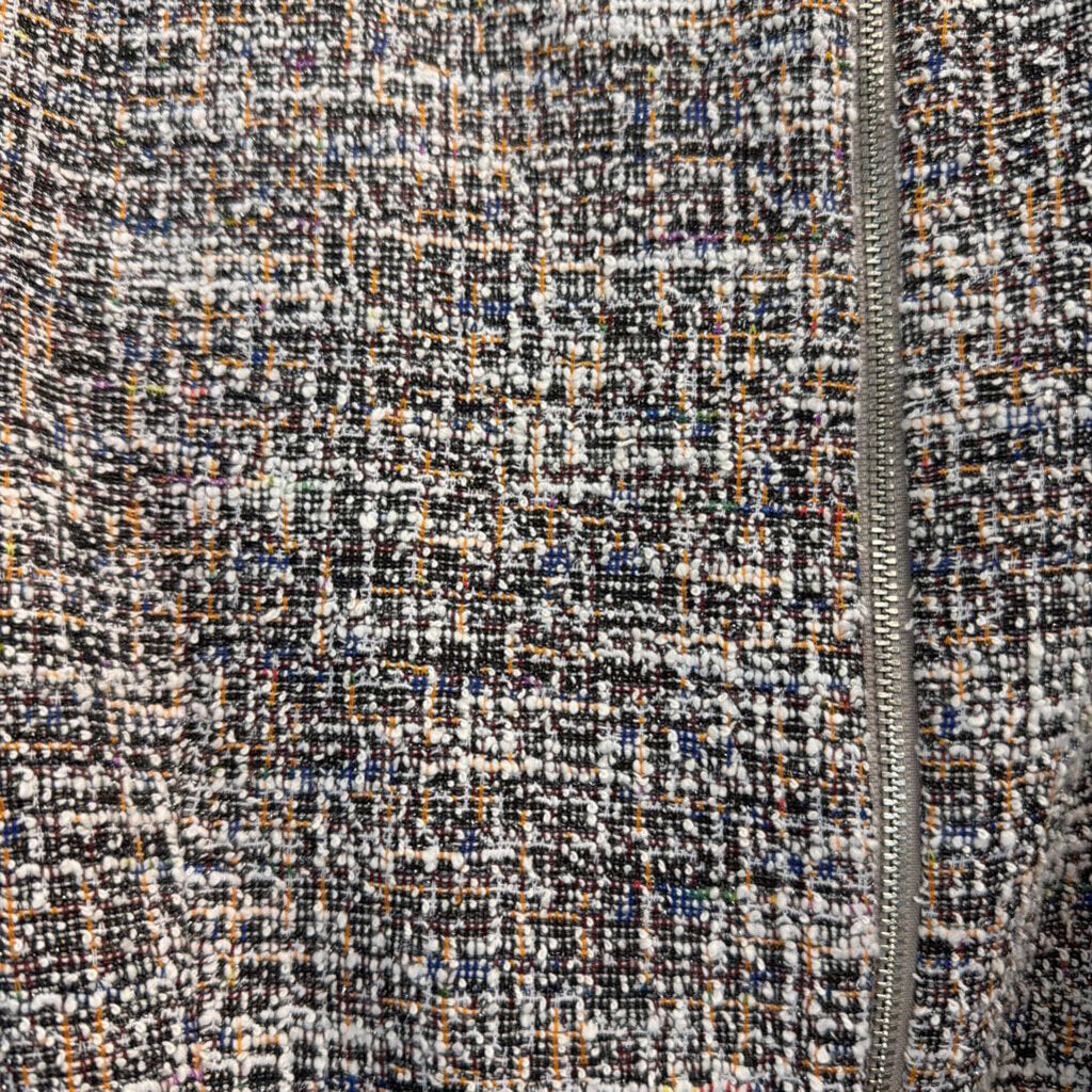 Calvin Klein Black/ White/ Multi Tweed Midi Tie Waist Dress 16