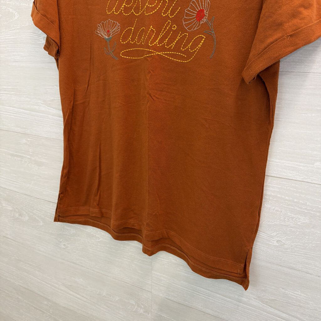 White Crow Brown Desert Darling Short Sleeve Graphic Tee Large