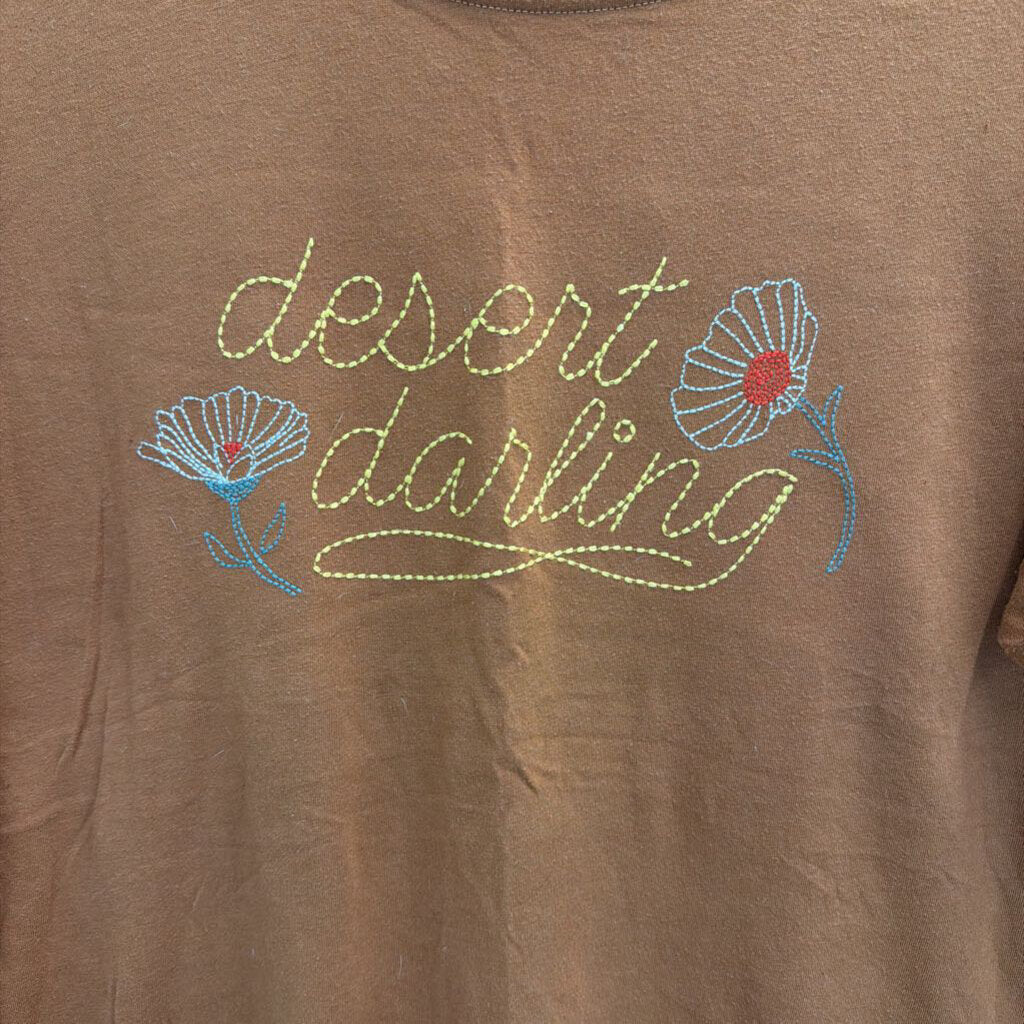 White Crow Brown Desert Darling Short Sleeve Graphic Tee Large