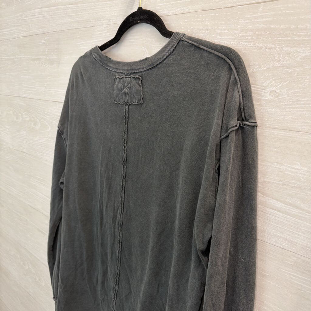We The Free Grey Slouchy Long Sleeve Top Small