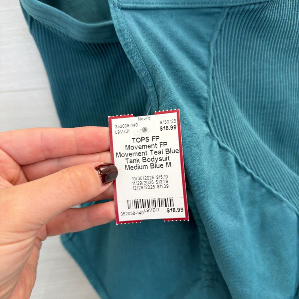 FP Movement Teal Blue Tank Bodysuit Medium