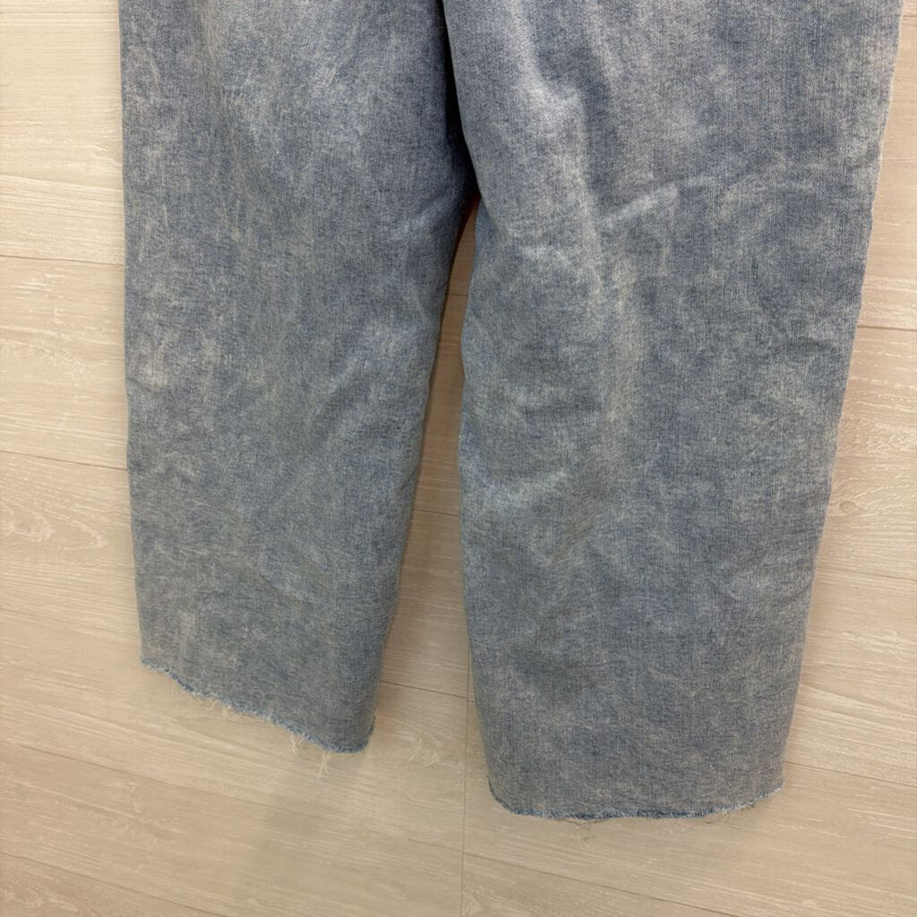 Dear John Light Wash Raw Hem Wide Leg Jeans 30