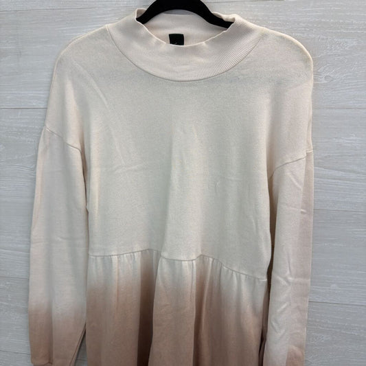 Wild Fable Cream/ Brown Long Sleeve Dress Small