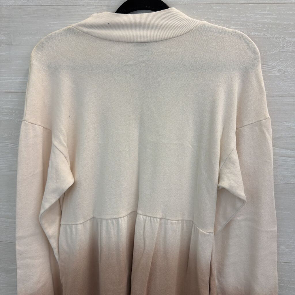 Wild Fable Cream/ Brown Long Sleeve Dress Small
