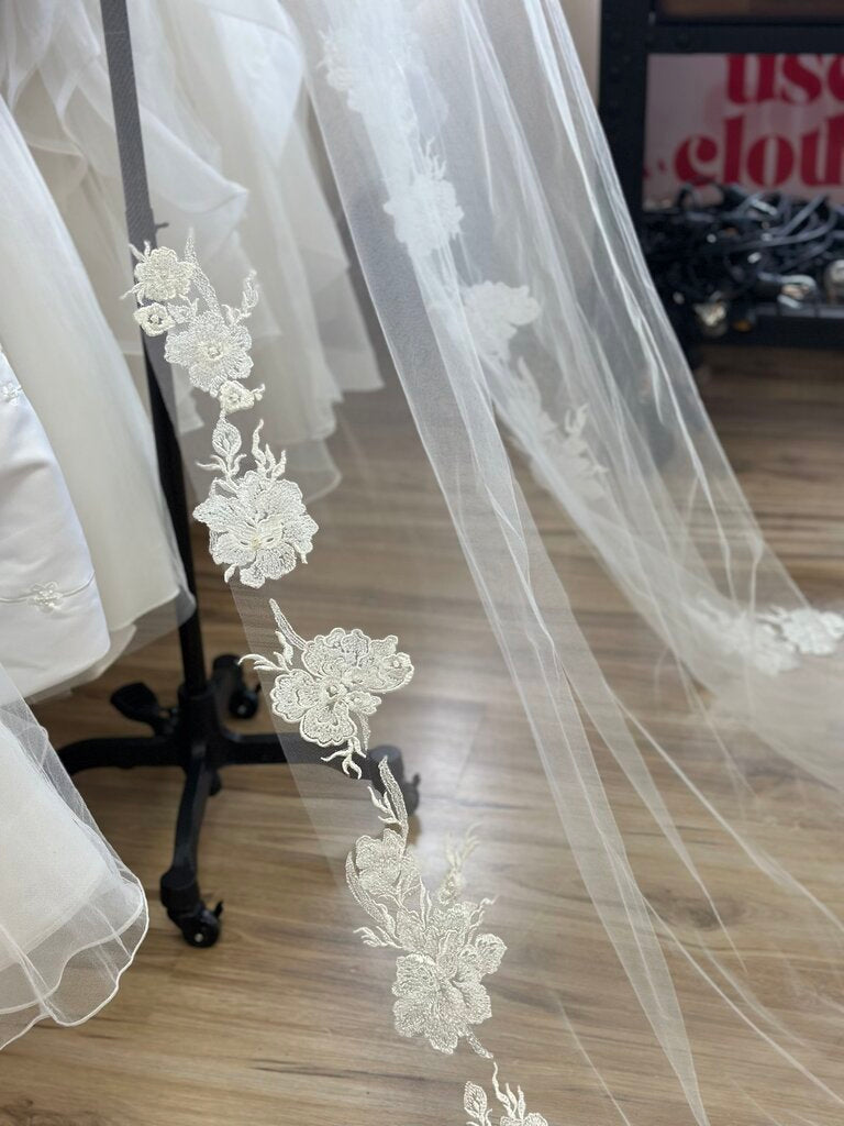 Cathedral Length Lace Applique Veil