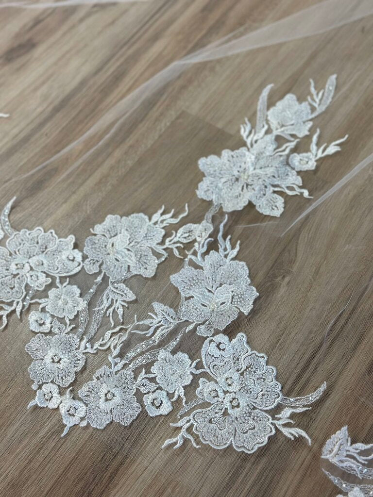 Cathedral Length Lace Applique Veil