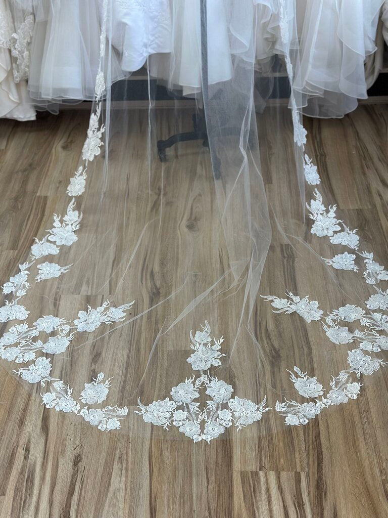 Cathedral Length Lace Applique Veil