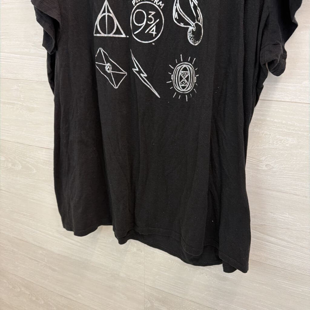Harry Potter Black/ Silver Short Sleeve Graphic Tee 5XL