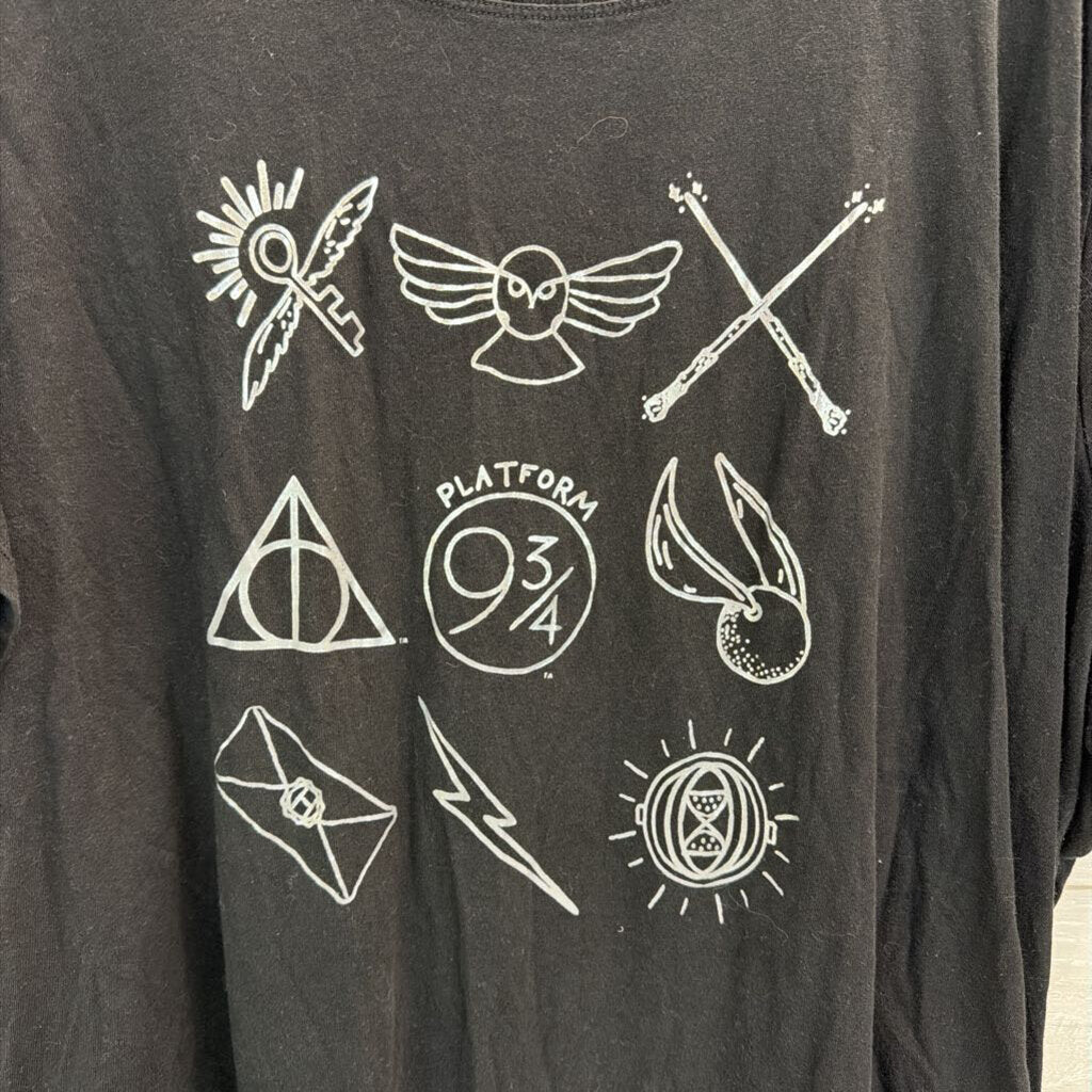 Harry Potter Black/ Silver Short Sleeve Graphic Tee 5XL
