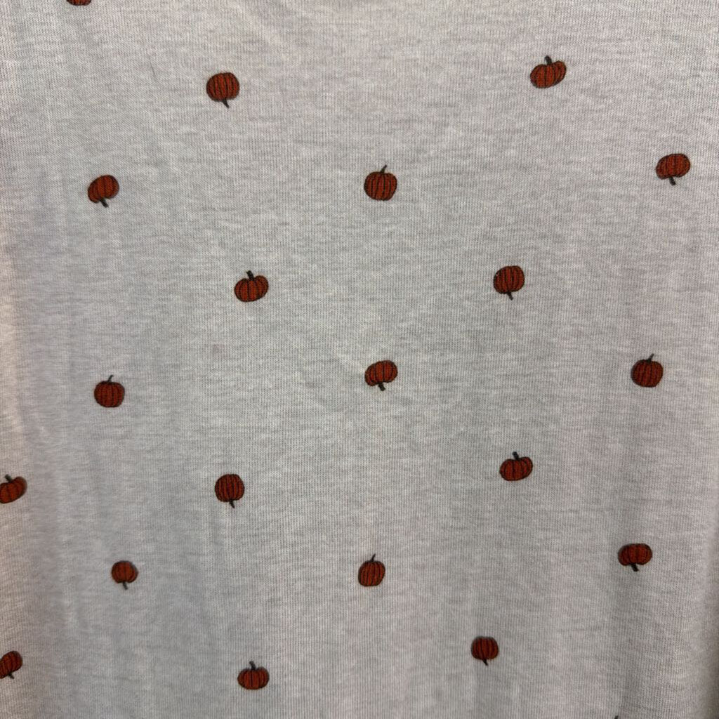 Croft and Barrow Beige/ Orange Pumpkin Print Long Sleeve Top 5X