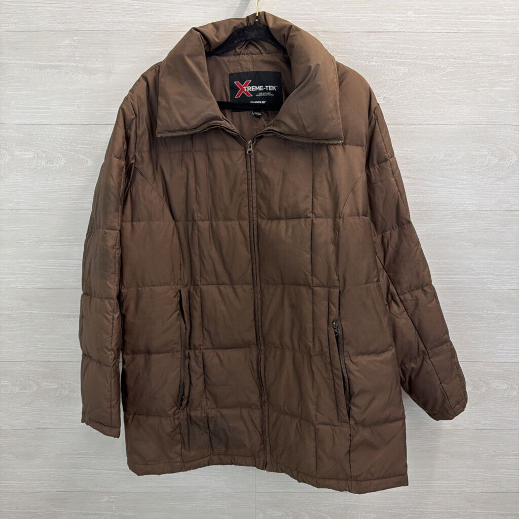 Xtreme Tek Brown Quilted Puffer Jacket 26/28 Womens