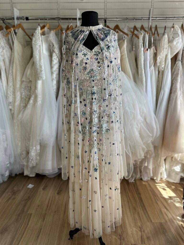 Needle & Thread Sequined Dress And Cape Medium/Large