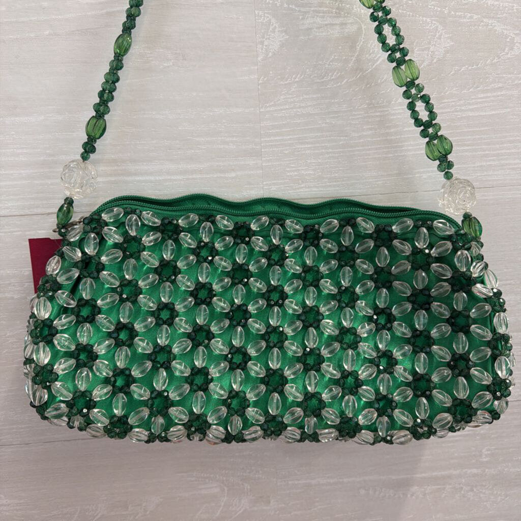 Green and Clear Beaded Bag