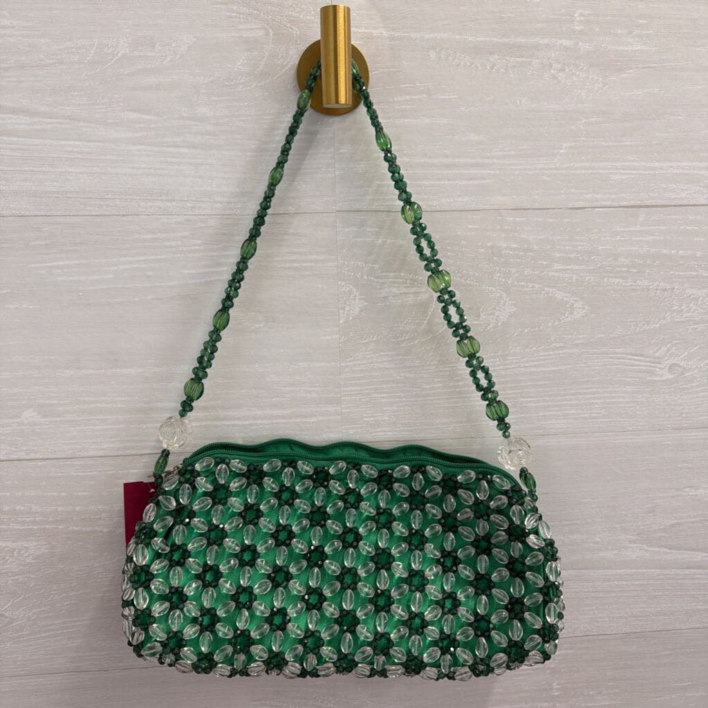 Green and Clear Beaded Bag