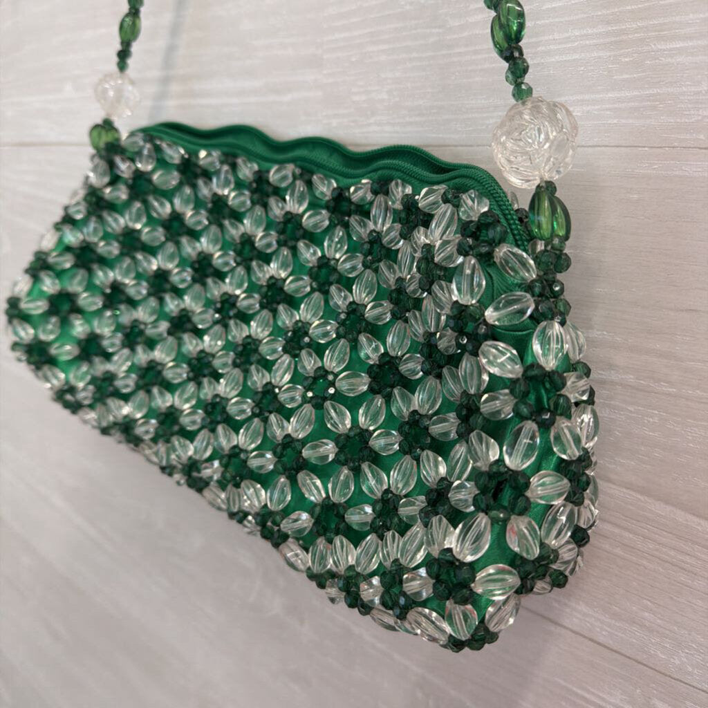 Green and Clear Beaded Bag