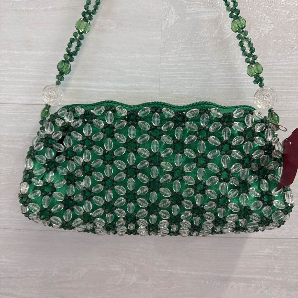 Green and Clear Beaded Bag