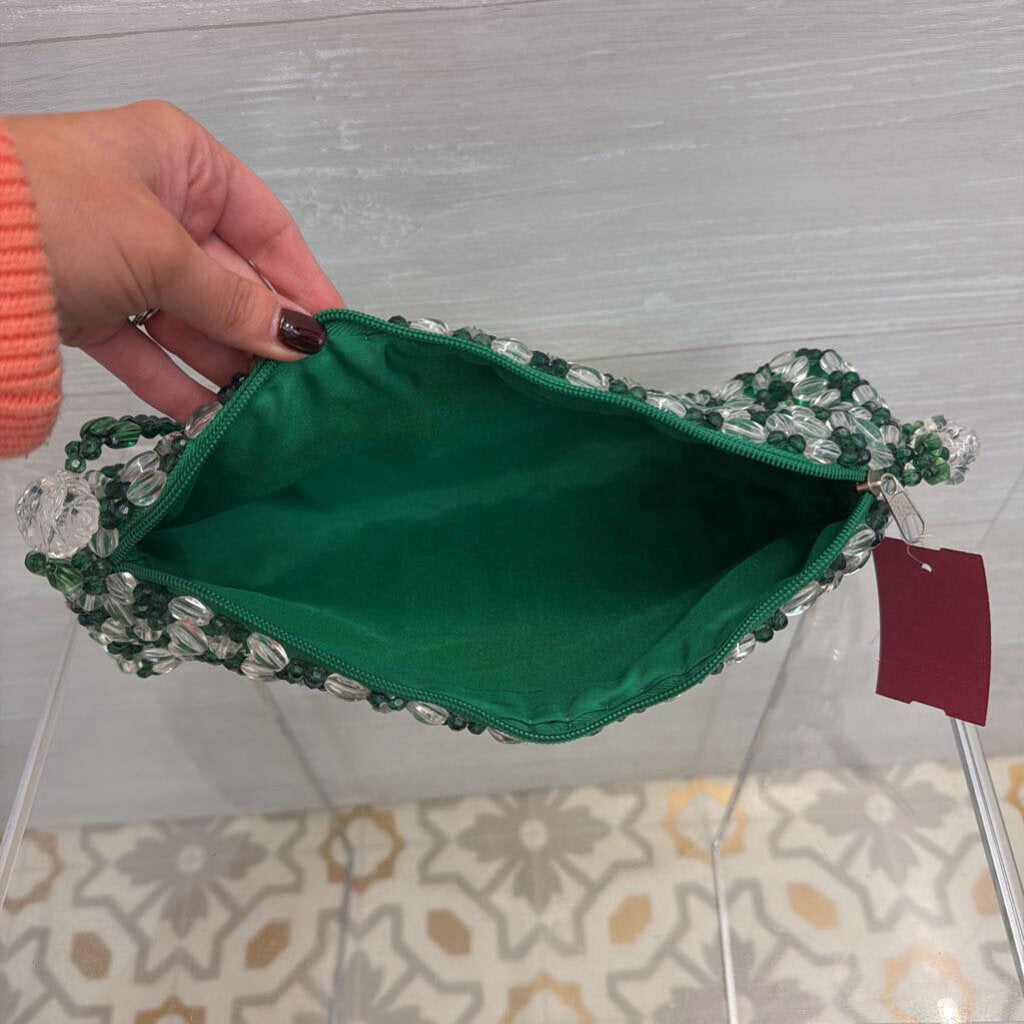 Green and Clear Beaded Bag