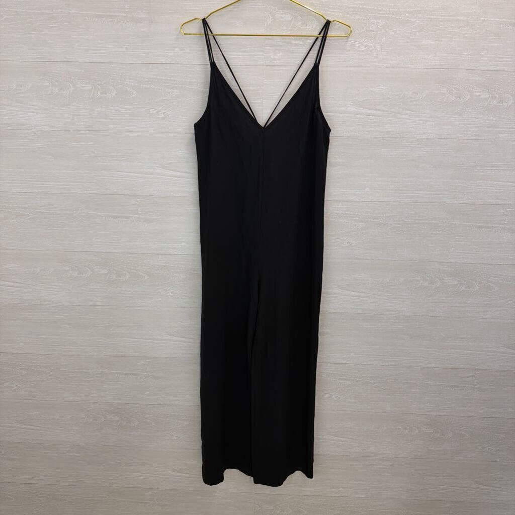 Silk and Salt Black Wide Leg Jumpsuit Medium