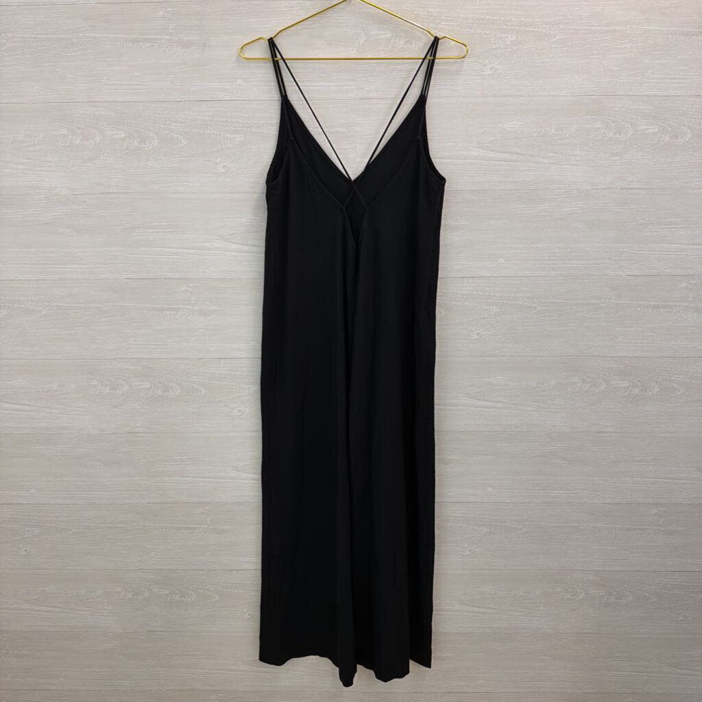 Silk and Salt Black Wide Leg Jumpsuit Medium