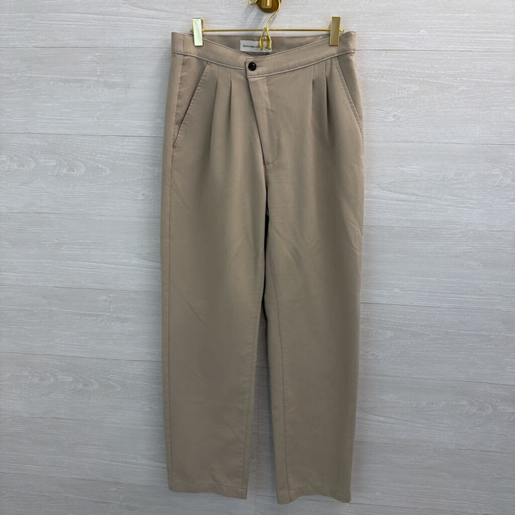 Abercrombie and Fitch Beige Cross Waist Wide Leg Trouser Pants Small