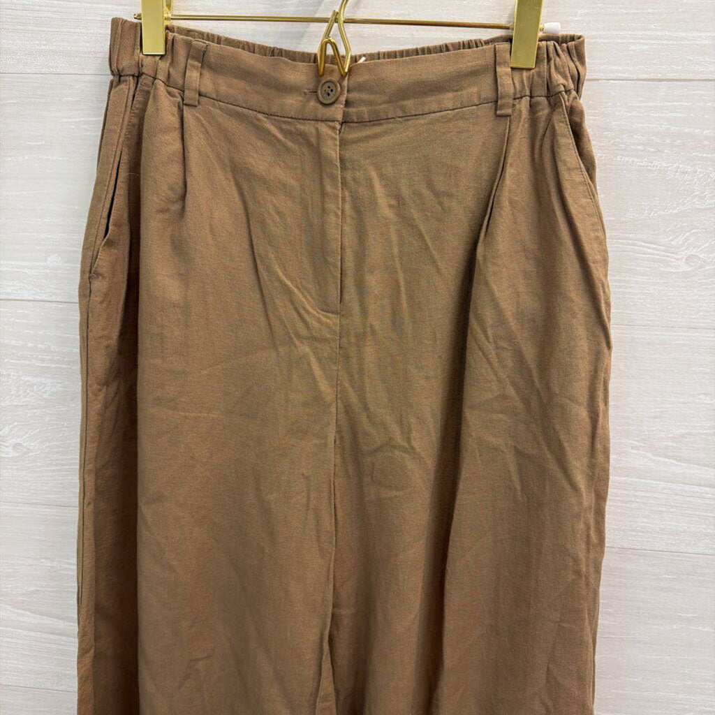 Open Edit Brown Wide Leg Trouser Pants Small