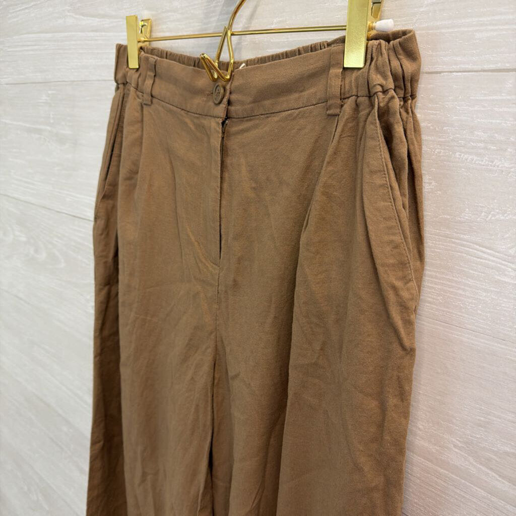 Open Edit Brown Wide Leg Trouser Pants Small