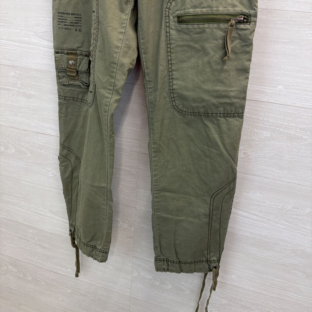 Vintage Abercrombie Green Wide Leg Cargo Pants 8