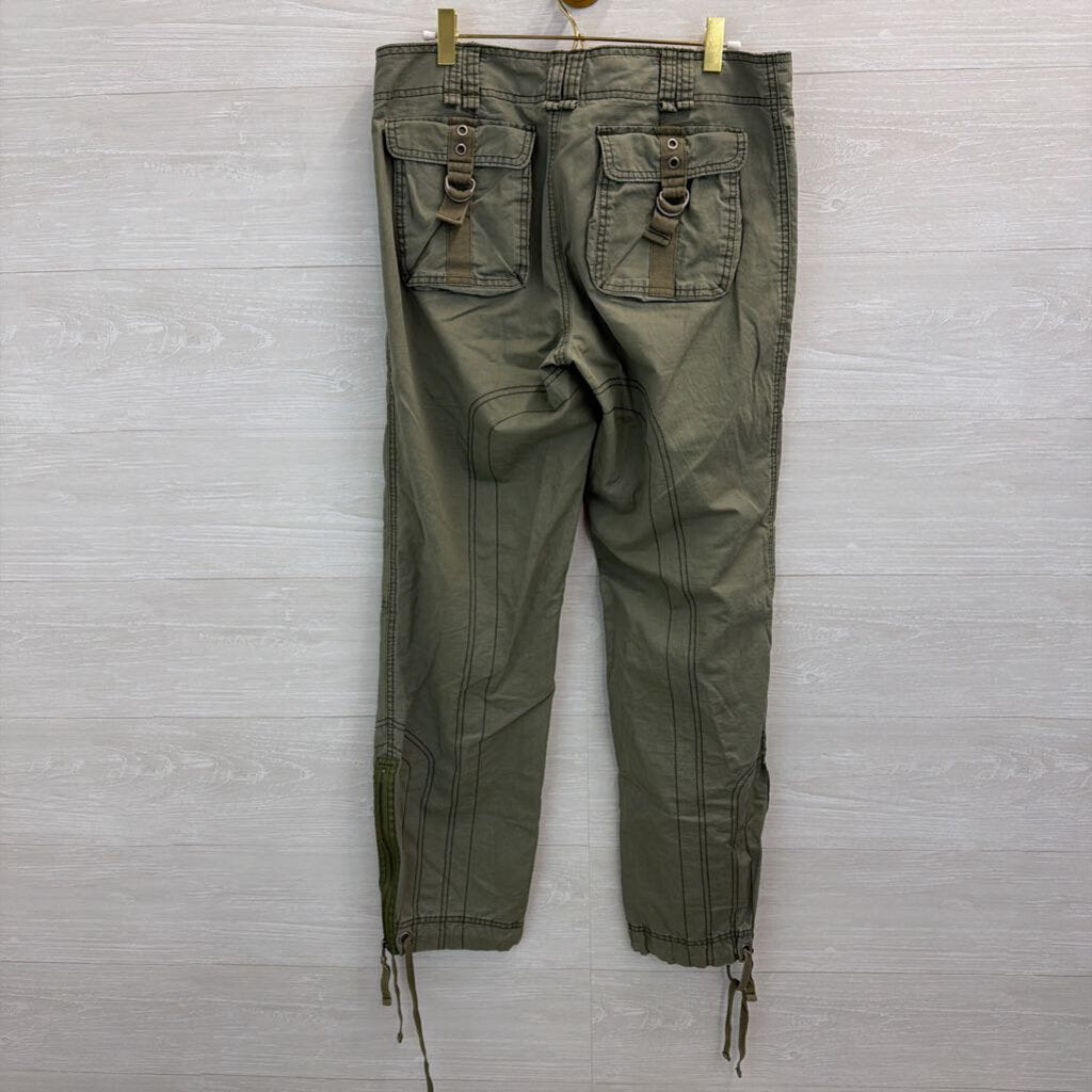 Vintage Abercrombie Green Wide Leg Cargo Pants 8