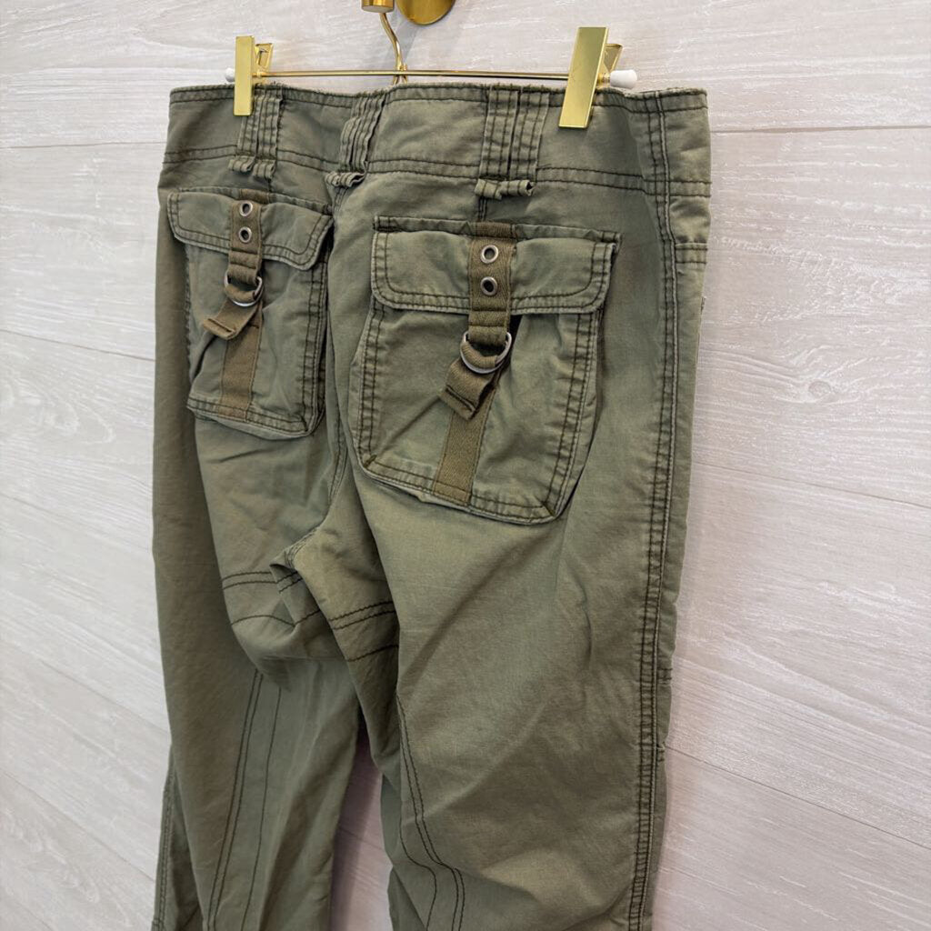 Vintage Abercrombie Green Wide Leg Cargo Pants 8