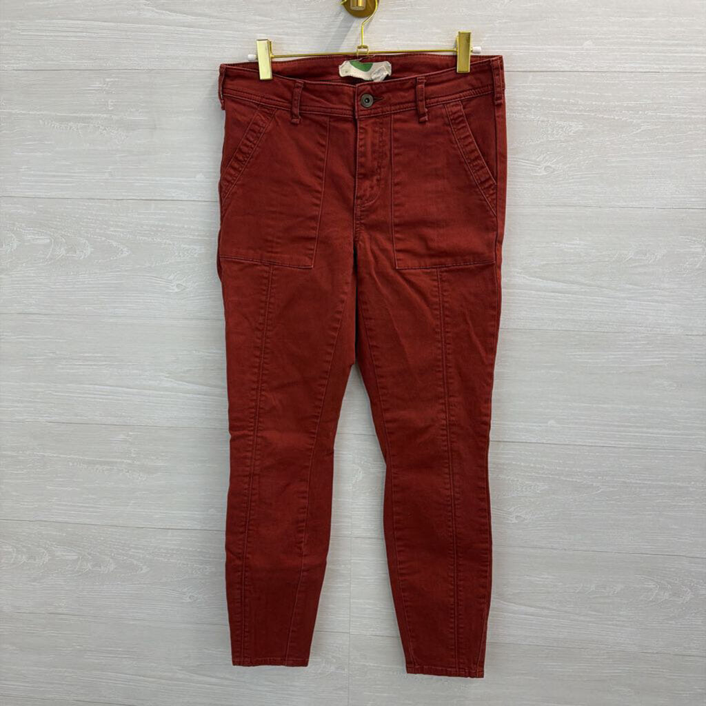 Anthropologie Burnt Red Skinny Leg Pants 27