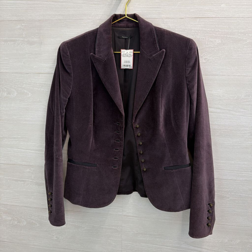 Tahari Purple Velvet Jacket 8