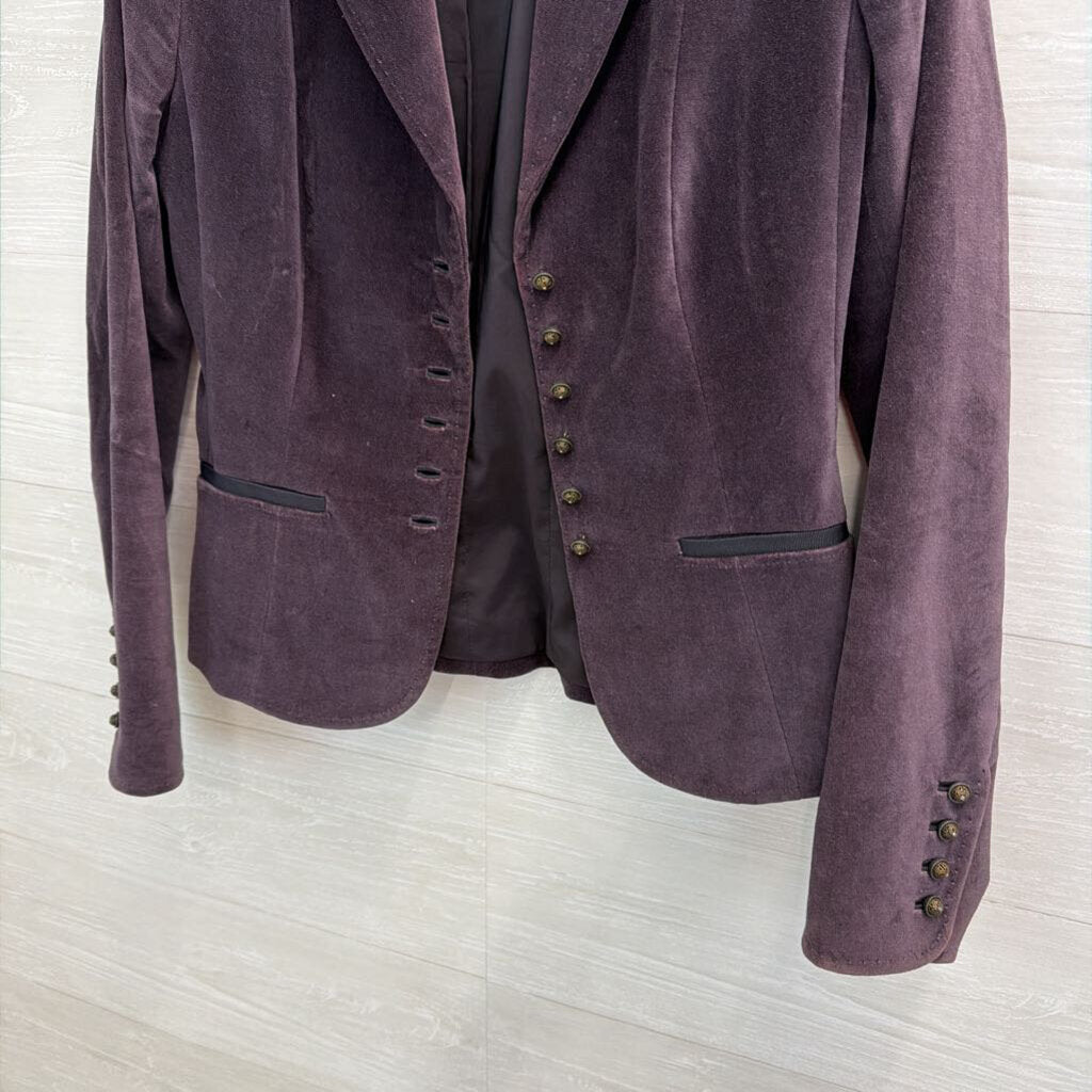 Tahari Purple Velvet Jacket 8
