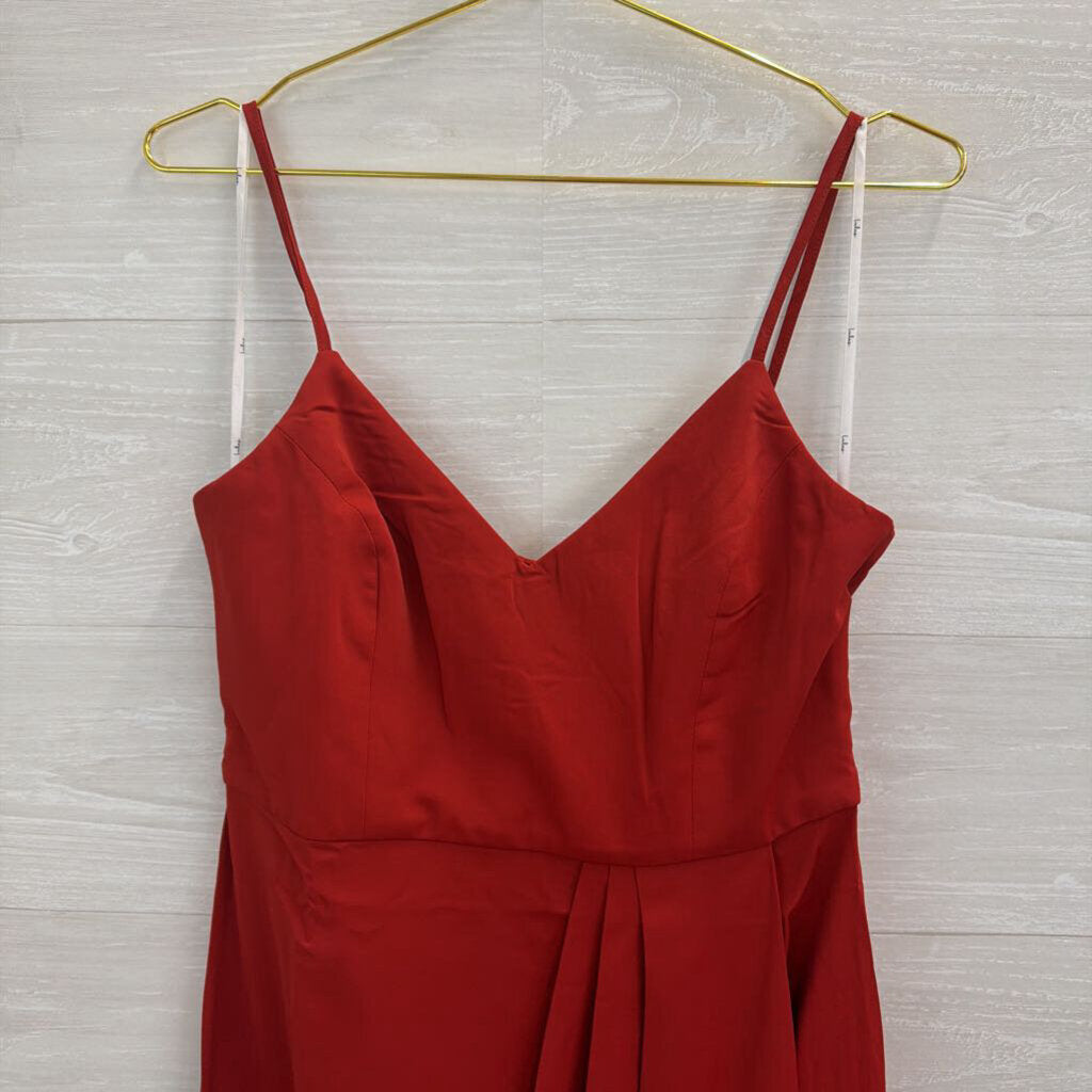 Lulus Burnt Orange Ruched Detail Midi Dress Medium