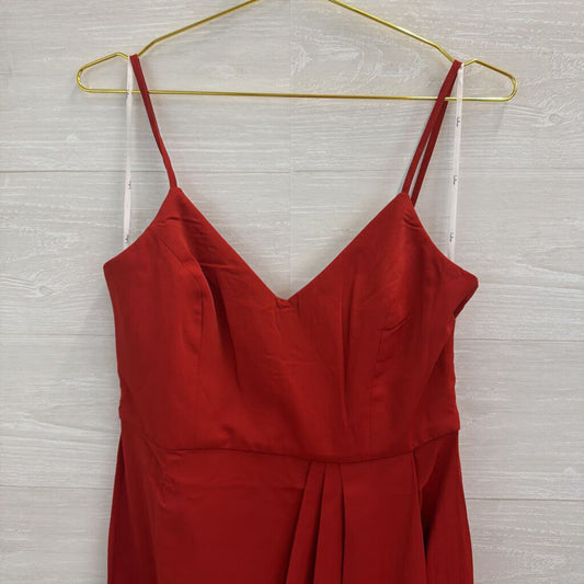 Lulus Burnt Orange Ruched Detail Midi Dress Medium