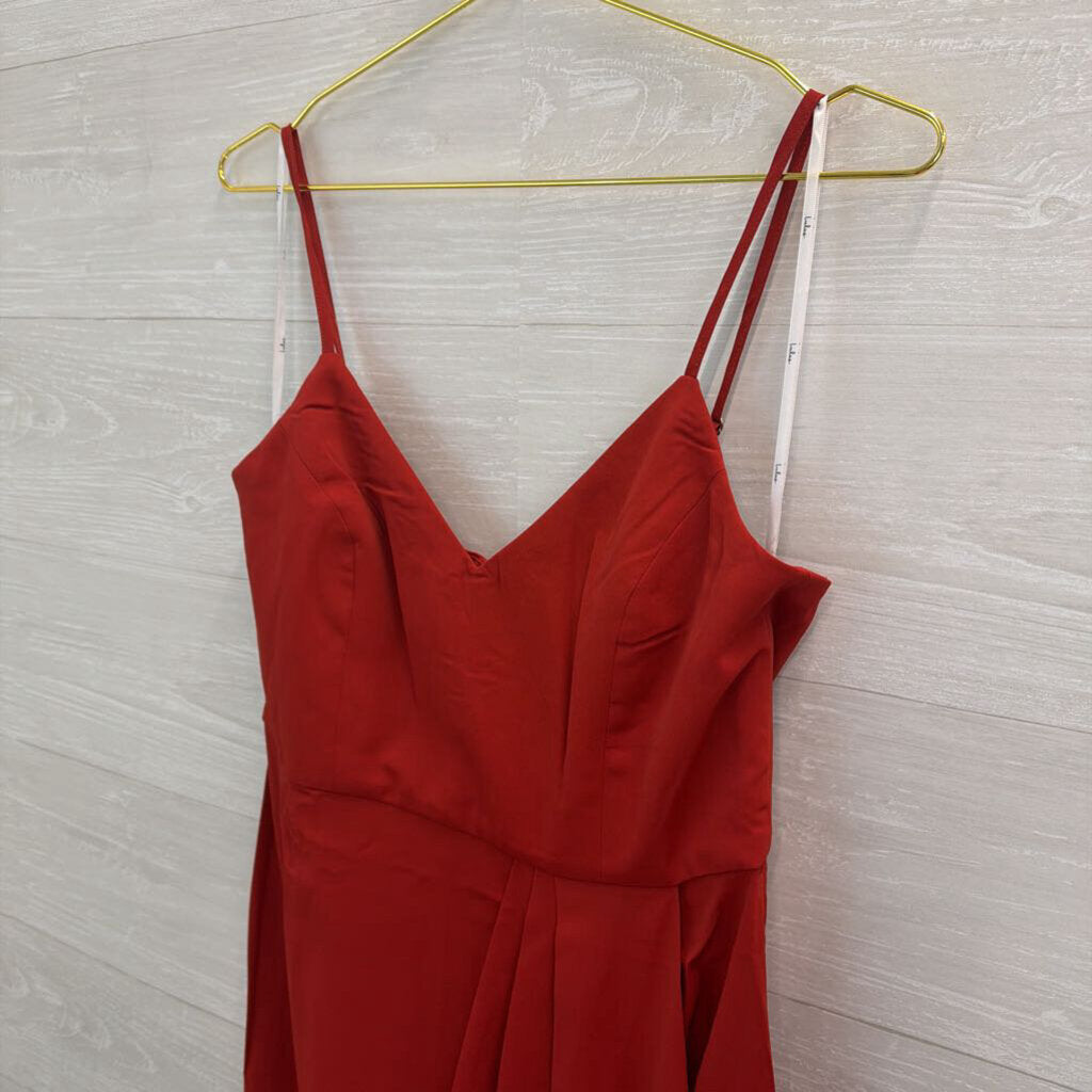 Lulus Burnt Orange Ruched Detail Midi Dress Medium