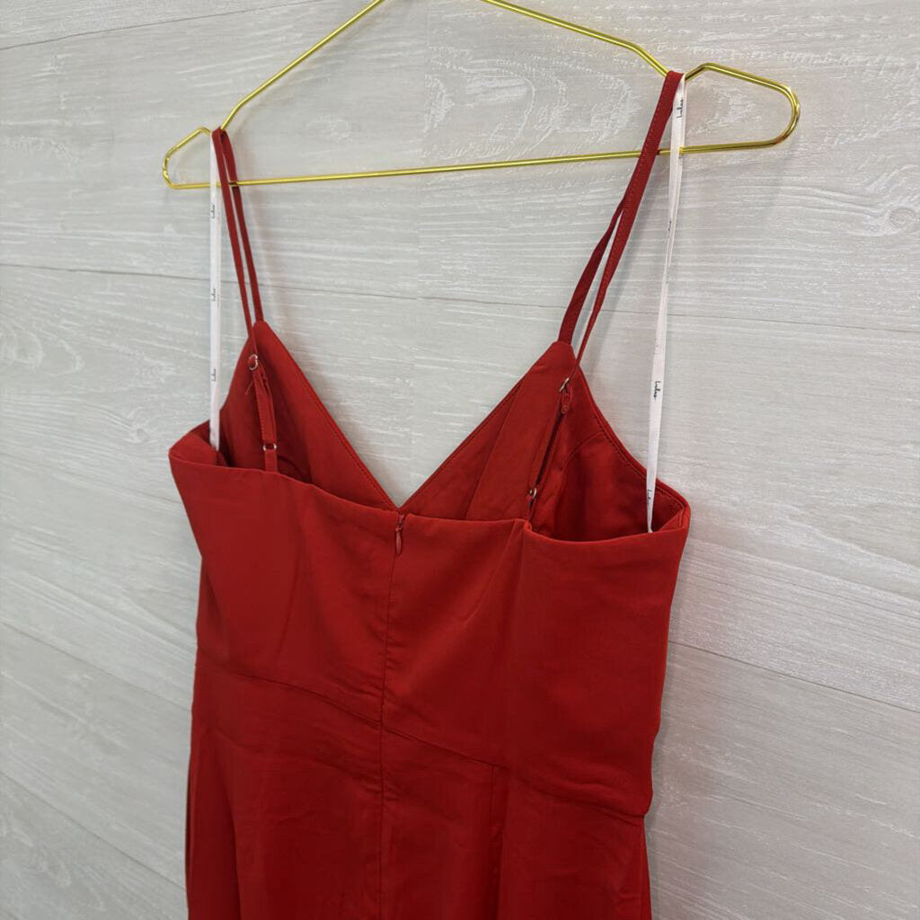 Lulus Burnt Orange Ruched Detail Midi Dress Medium