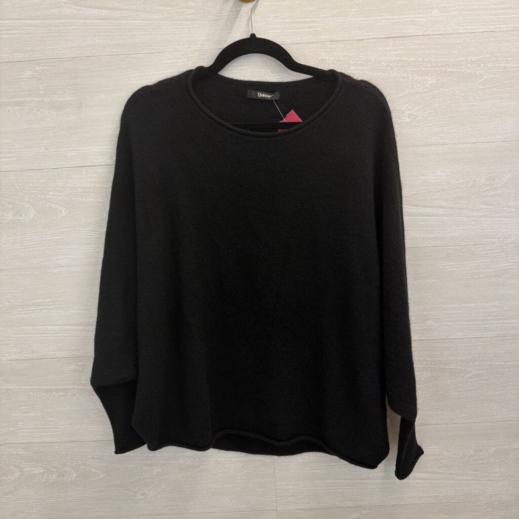 Quince Soft 100% Cashmere Black Long Sleeve Sweater Top Large