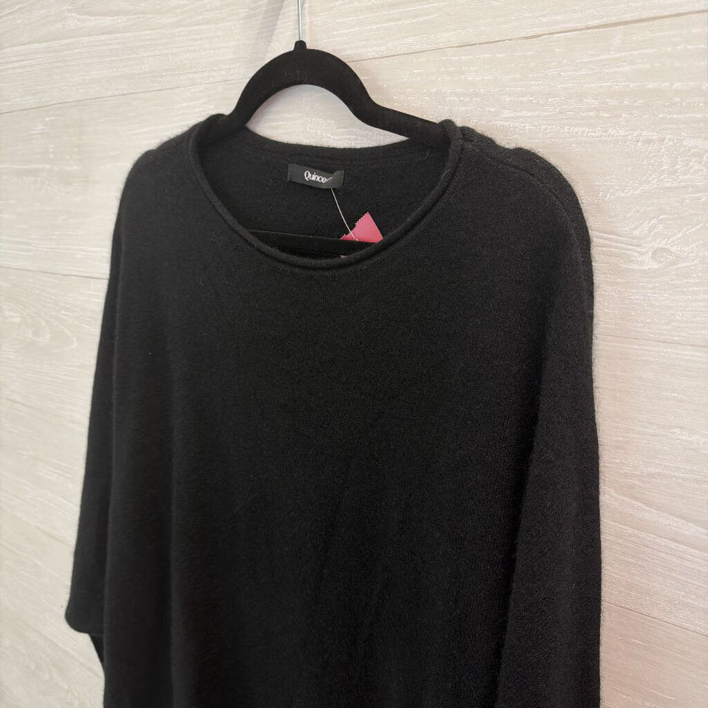 Quince Soft 100% Cashmere Black Long Sleeve Sweater Top Large