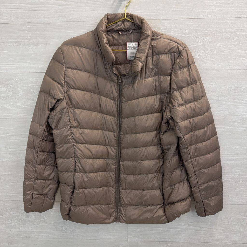 Grey Quilted Puffer Zip Up Jacket Extra Large
